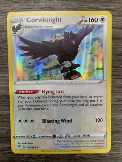 Pokemon TCG Corviknight Darkness Ablaze 156/189 Holo Rare - NM/M - Image 1