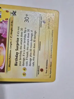 Birthday Pikachu 24 Holo Black Star Celebrations Promo Pokemon Card NM - Mint - Image 2