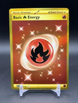 Pokemon TCG Basic Fire Energy Obsidian Flames Holo Gold Card 230/197SV03 MINT - Image 1