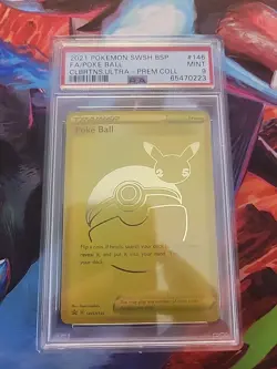 2021 Pokemon SWSH Black Star Promo 146 Full Art Poke Ball Celebrations UPC PSA 9 - Image 1