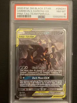 Pokemon TCG Umbreon & Darkrai GX Tag Team Powers Coll Full Art Promo SM241 PSA 8 - Image 1
