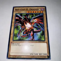 Vintage 1996 1st Edition Yu-Gi-Oh! Red Eyes B Dragon Common LDK2-ENJ01 - Image 1