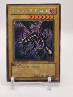1996 Yu-Gi-Oh! Konami Red-Eyes B. Dragon BPT-005 Secret Rare Limited Edition - Image 1