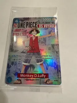 One Piece Monkey D. Luffy US Voyage College Basketball Promo Card Rutgers SEALED - Image 1