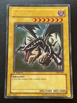 Red-Eyes B. Dragon SDJ-001 Ultra Rare 1st Edition Moderate Play Yugioh - Image 1