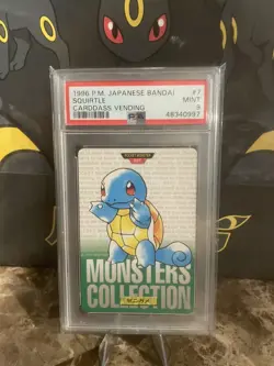 Pokemon Squirtle 1996 Bandai Carddass Vending #7 PSA 9 MINT - Image 1