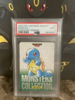 Pokemon Squirtle 1996 Bandai Carddass Vending #7 PSA 9 MINT - Image 2