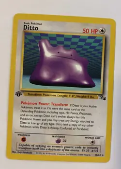 Ditto - 18/62 Fossil 1999 - First Edition - WOTC Pokemon TCG MP - Image 1