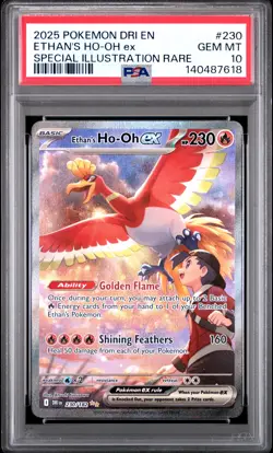 2025 POKEMON DRI EN-DESTINED RIVALS #230 ETHAN'S HO-OH EX PSA 10 - Image 1
