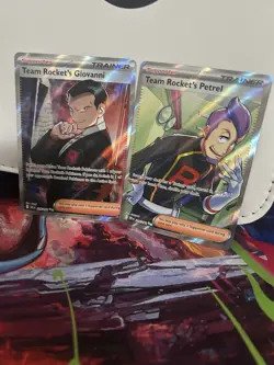 Pokemon TCG Set of 2 Team Rocket’s Giovanni & Team Rocket’s Petrel NM Holo - Image 1