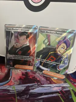 Pokemon TCG Set of 2 Team Rocket’s Giovanni & Team Rocket’s Petrel NM Holo - Image 2