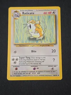 Raticate 040/102 Base Set Regular WOTC Vintage Pokemon TCG Light Played - Image 1