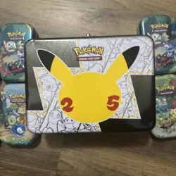 Pokemon Celebrations 25th Anniversary Collector's Chest Lunchbox & Tins Empty - Image 5