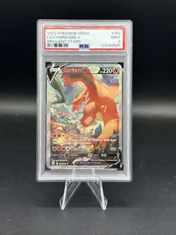 2022 Pokemon Sword & Shield Brilliant Stars FA/Charizard V #154 FA PSA 9 - Image 1