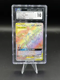 2019 Pokemon Moltres & Zapdos & Articuno GX Hidden Fates Rainbow - Holo CGC 10 - Image 1