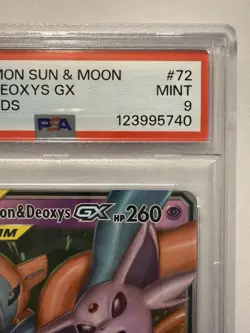 2019 Pokemon Unified Minds Espeon & Deoxys GX 72 Sun & Moon PSA 9 - Image 4
