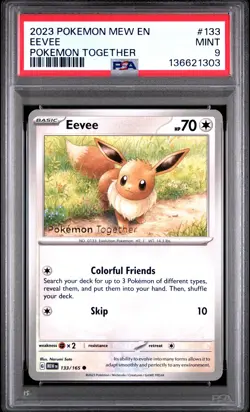 2023 POKEMON MEW EN-151 POKEMON TOGETHER #133 EEVEE PSA 9 - Image 1
