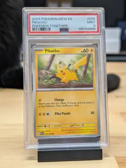 2023 POKEMON MEW EN-151 POKEMON TOGETHER #025 PIKACHU PSA 9 MINT - Image 1