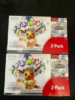 Pokemon ✅ Prismatic Evolutions ETB with Booster Bundle Costco 2-Pack SEALED x2 - Image 1