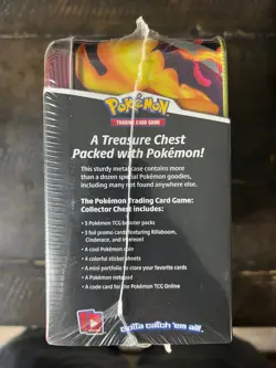 Pokemon TCG Fall 2020 Collector’s Treasure Chest Lunch Box Tin NEW Sealed - Image 2