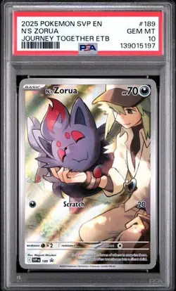 2025 Pokemon SVP EN-SV Black Star Promo N'S Zorua #189 Journey Together PSA 10 - Image 1