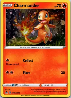 Charmander Pokemon Sword & Shield SWSH092 Cosmos Holo Black Star Promo NM - Image 1