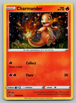 Charmander Pokemon Sword & Shield SWSH092 Cosmos Holo Black Star Promo NM - Image 1