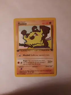 Pokemon Card Team Rocket 1st Edition Regular Finish Mankey 61/82 Vintage - Image 3