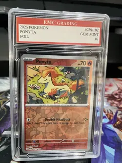 PONYTA #029/182 FOIL Pokemon 2025 Card GRADED 10 MINT TCG CCG - Image 1