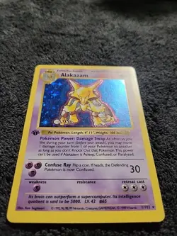 1st Edition Shadowless Alakazam Holo 1/102 Base Set Pokemon Card Rare Vintage - Image 2