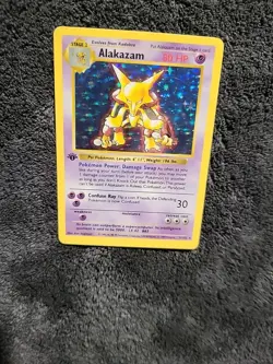 1st Edition Shadowless Alakazam Holo 1/102 Base Set Pokemon Card Rare Vintage - Image 3