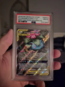 Pokemon Card Venusaur & Snivy GX SM229 Promo Alt Art PSA 8 - NM-MT - Image 2