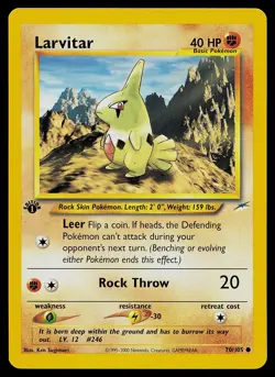 Pokemon Card - Larvitar Neo Destiny 70/105 Common 1st Edition - Image 1
