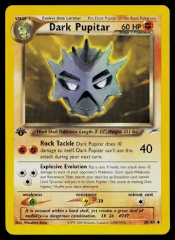 Pokemon Card - Dark Pupitar Neo Destiny 38/105 Uncommon 1st Edition - Image 1