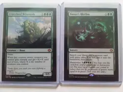 2 mtg cards craterhoof behemoth, nature's rhythm. both reg finish n/m - Image 1