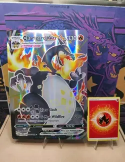 Jumbo Custom Made pokemon Card Charizard VMAX. Not Original TCG for Display Only - Image 2