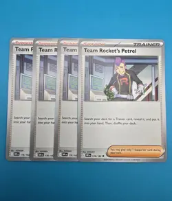 4x Team Rocket's Petrel 176/182 x4 Playset SV10: Destined Rivals Pokemon TCG - Image 1