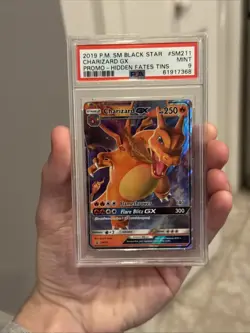 2019 POKEMON SM BLACK STAR PROMO HIDDEN FATES TINS #SM211 CHARIZARD GX PSA 9 - Image 1