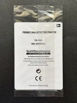 2019 Pokemon TCG Black Star Promo -Detective Pikachu- SM190 SEALED - Image 2