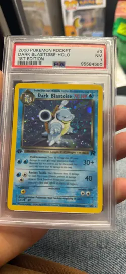 2000 POKEMON ROCKET 1ST EDITION #3 DARK BLASTOISE-HOLO PSA 7 NM SWIRL🌀 - Image 1