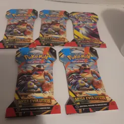 Mega Evolution Sleeved Booster Packs Pokemon TCG Sealed LOT of 5 - Image 1