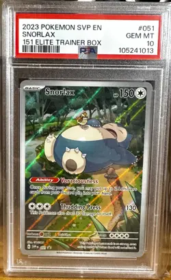 Pokemon TCG - Snorlax SVP 051 - 151 Elite Trainer Box Promo - PSA 10 - Image 1