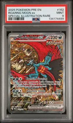 2025 Pokemon Prismatic Roaring Moon EX 162/131 Special Illustration Rare PSA 9 - Image 1