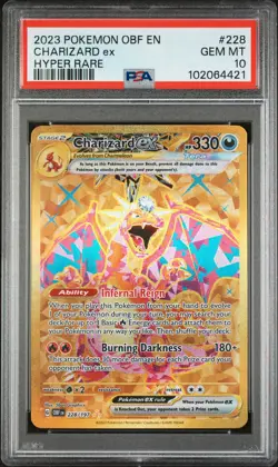 2023 POKEMON OBF EN-OBSIDIAN FLAMES HYPER RARE #228 CHARIZARD EX PSA 10 - Image 1