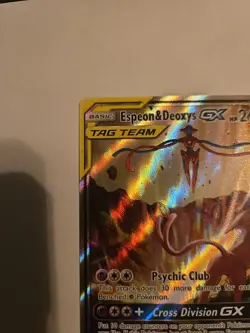 Pokemon TCG Espeon & Deoxys GX SM240 Black Star Promo Full Art Holo - Image 2