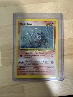 Pokemon TCG Houndour with 2 SWIRLS 5/75 Holo Unlimited Neo Discovery NM - Image 1