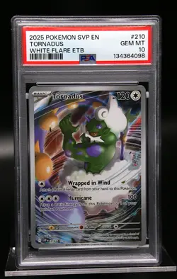 2025 POKEMON SVP EN-SV BLACK STAR PROMO | WHITE FLARE ETB - TORNADUS #210 PSA 10 - Image 1