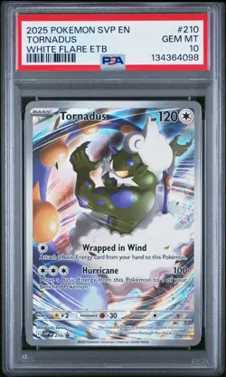 2025 POKEMON SVP EN-SV BLACK STAR PROMO | WHITE FLARE ETB - TORNADUS #210 PSA 10 - Image 2