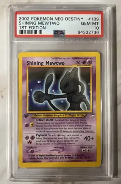 2002 Pokemon SHINING MEWTWO #109/105 Neo Destiny 1st Edition Secret Rare PSA 10 - Image 1