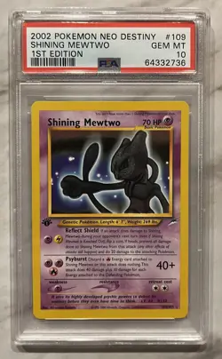 2002 Pokemon SHINING MEWTWO #109/105 Neo Destiny 1st Edition Secret Rare PSA 10 - Image 3